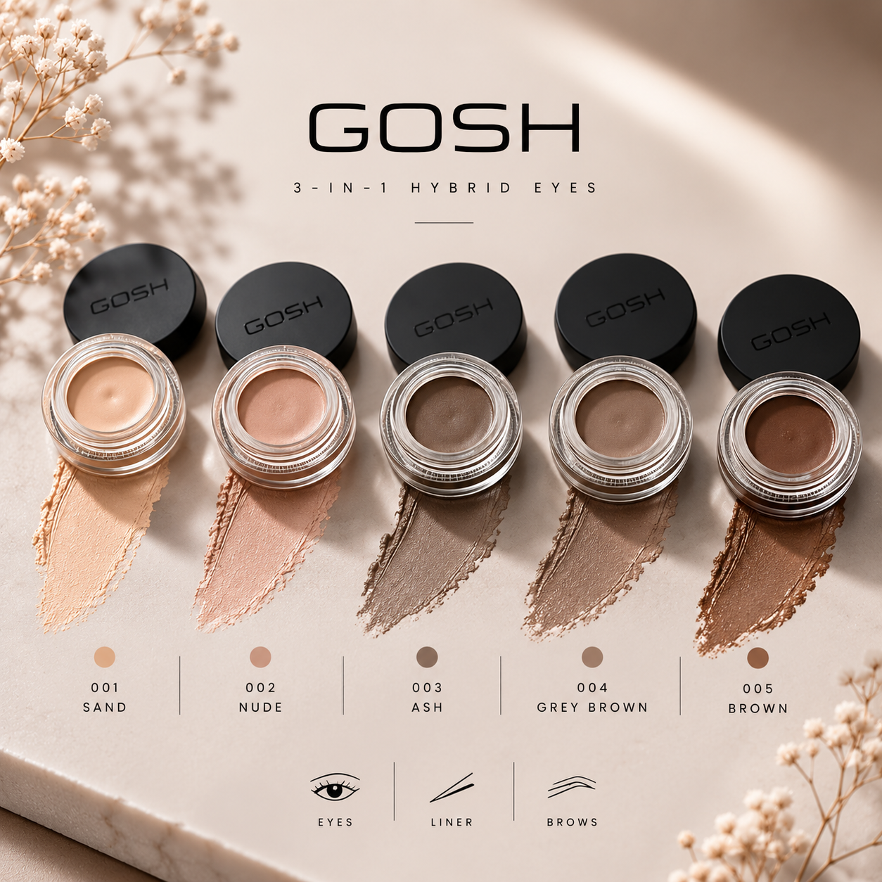 GOSH 3in1 Hybrid Eyes – Komplet Farvekollektion (5 stk.)