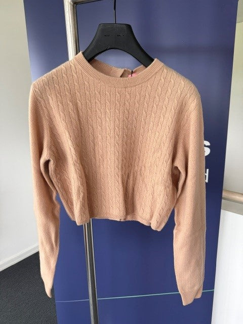 Lysbrun sweater kort str 42/XL