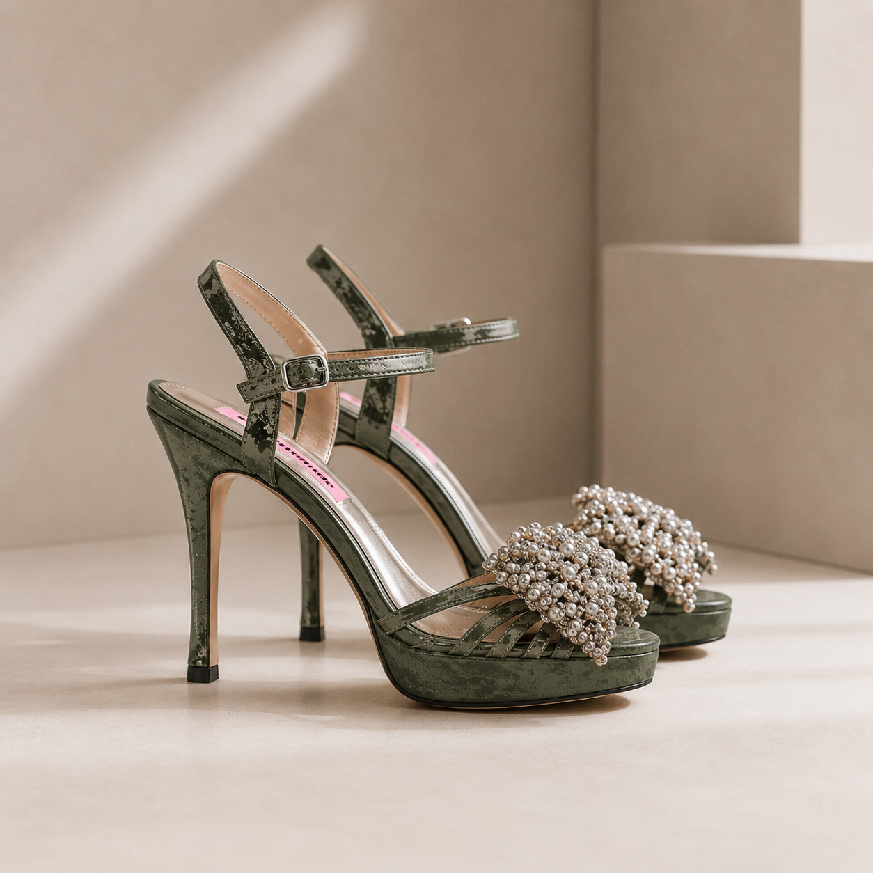 Custommade Arlina Crystal Bow - Turf Green str 40