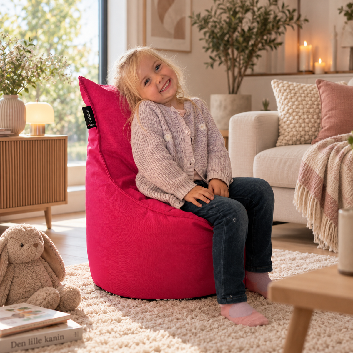 Xpouf børnestol vandtæt - Pink